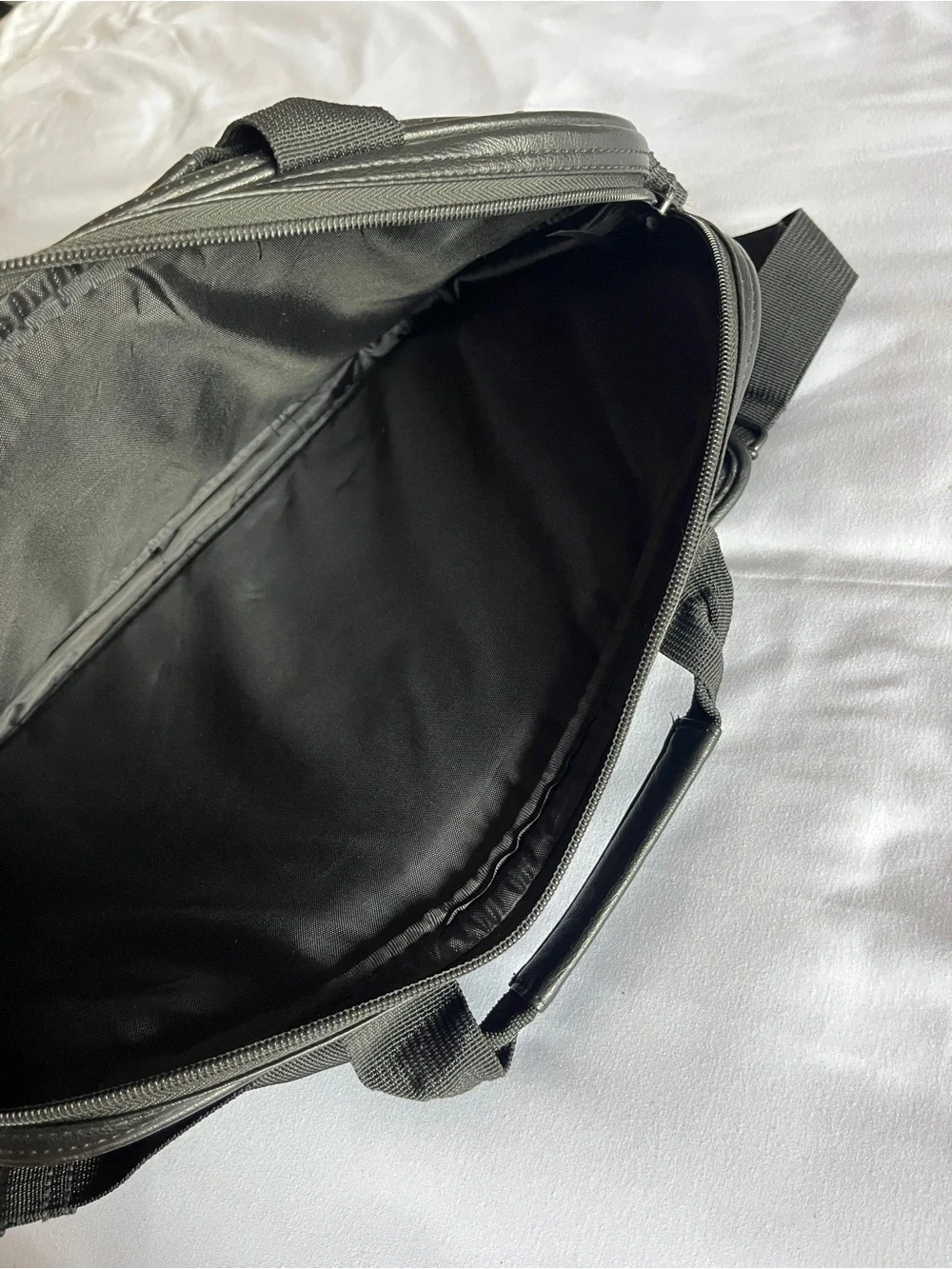 Eddie Bauer Black Faux Leather 16